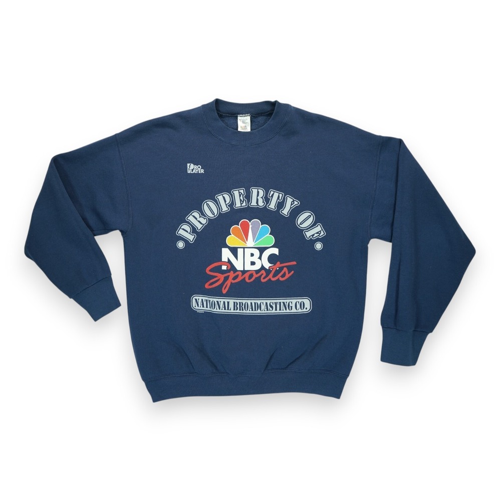 Vintage 90s NBC Sports Sweatshirt Crewneck Large Blue ~ Fruit of‎  The Loom